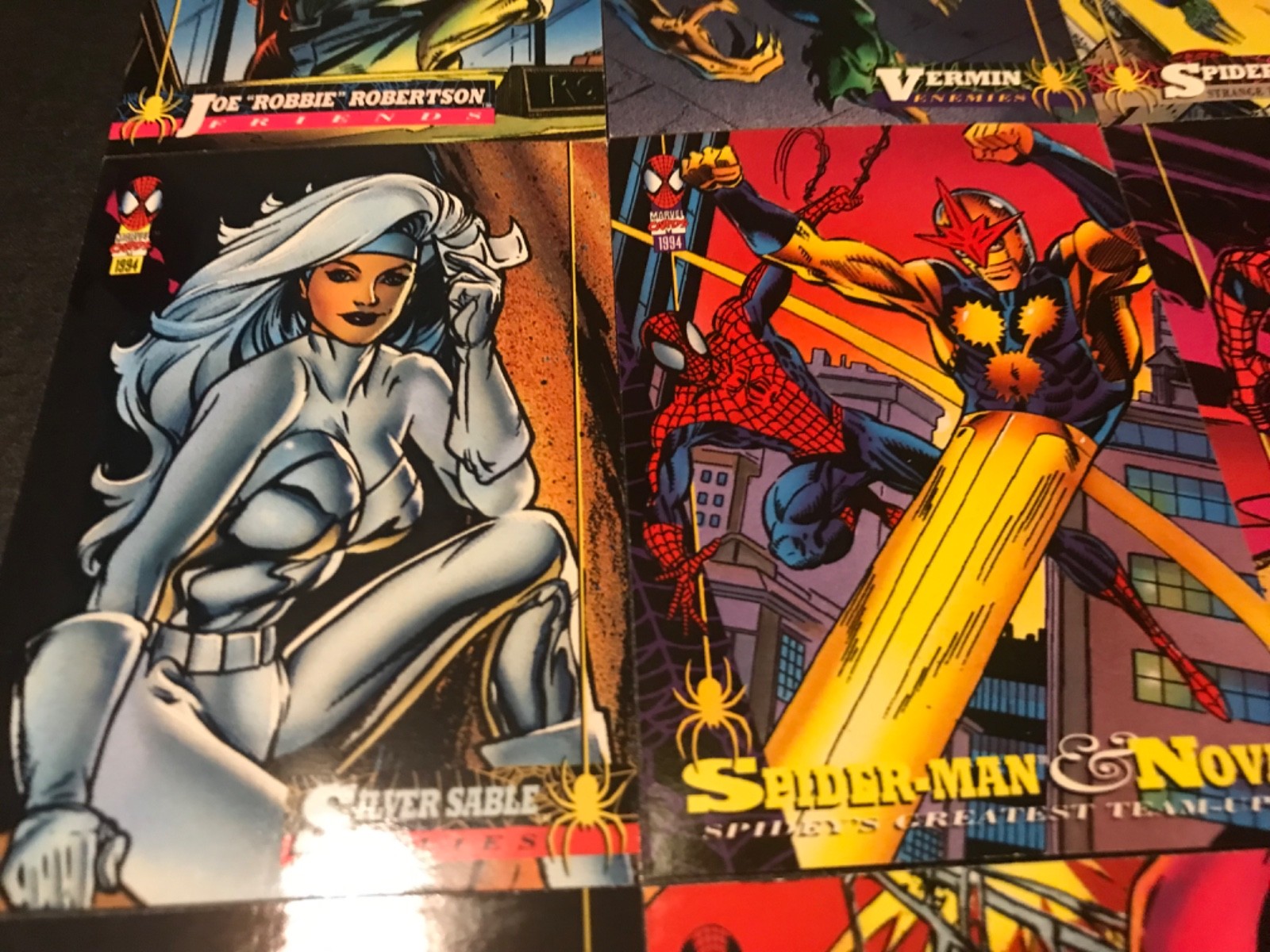 Spider-man 1994 Fleer Mixed Lot Of Cards - Lot Of 12 #4 Marvel Pack ~ Mysterio