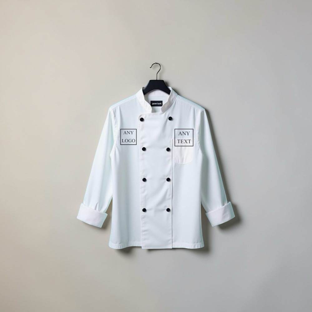 Custom Printed Chef Coat: Personalized Monogram, S-XL