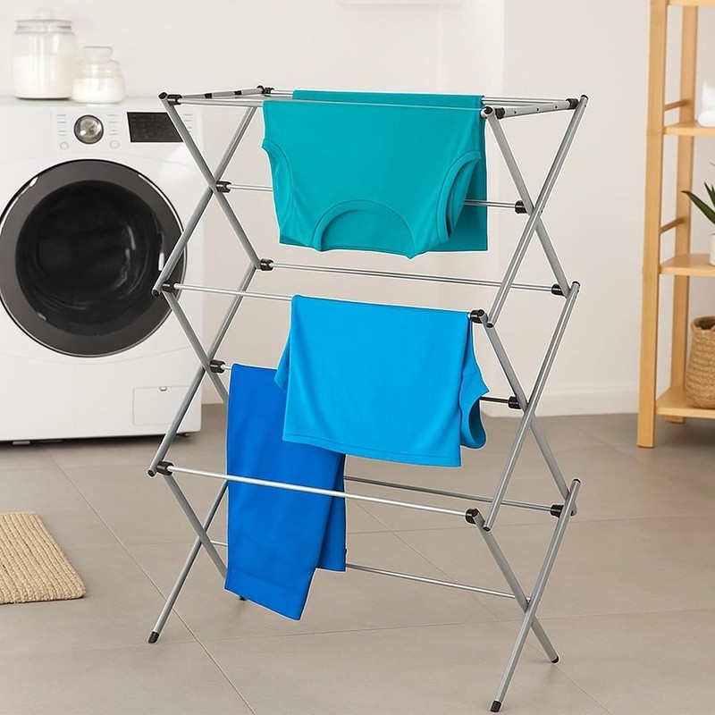 Durable Indoor Outdoor Clothes Drying Rack Foldable Space Saving Laundry Stand