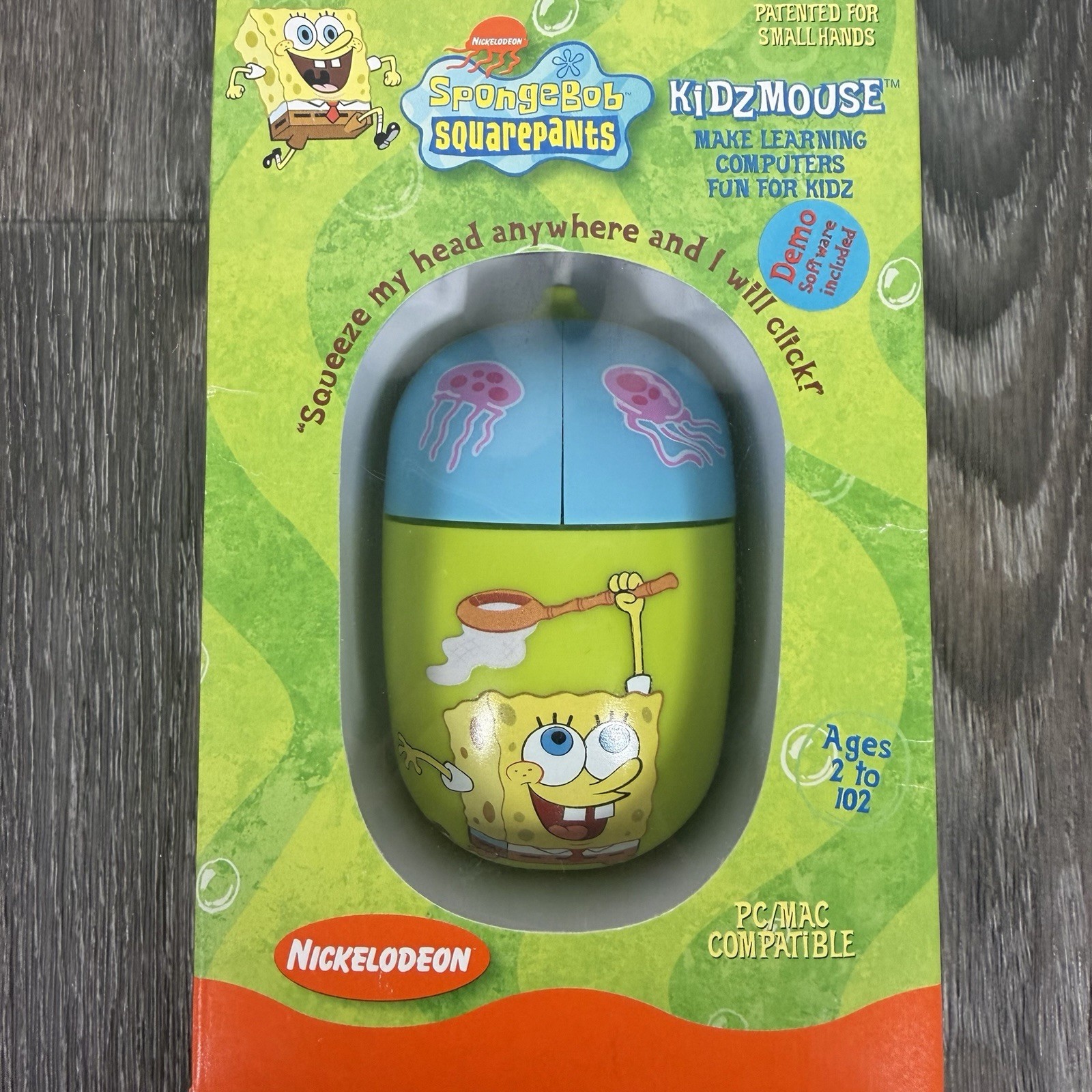 Spongebob Squarepants Kidzmouse Computer Wired Ball Mouse Nickelodeon 2002 VTG