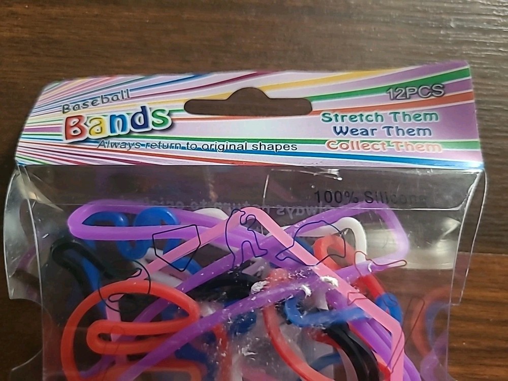 12 Baseball Shaped Silicone Rubber Bands
