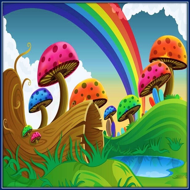30 Custom Rainbow Mushrooms Personalized Address Labels