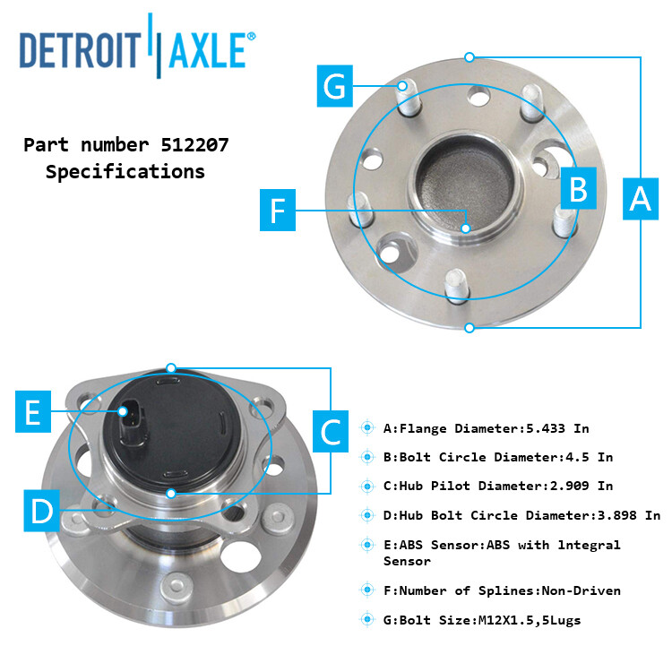 Rear Wheel Hub Bearings for Toyota Camry Avalon Solara Lexus ES350 ES300 ES330