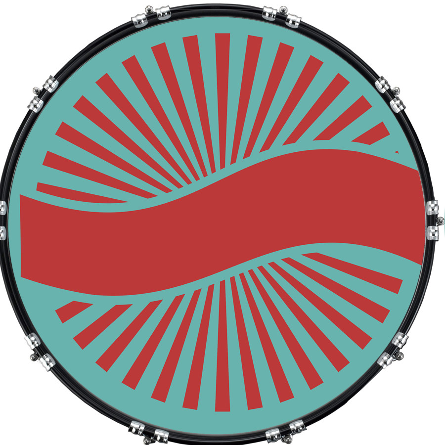 20" Custom Bass Kick Drum Front Head Graphical Graphic Label 1