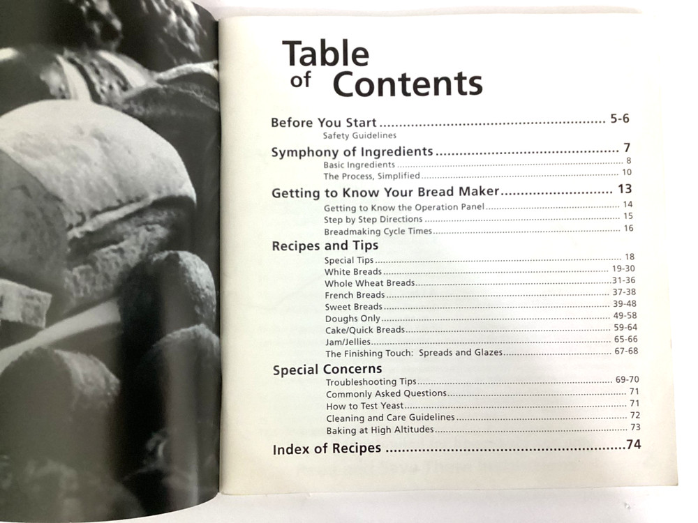 SUNBEAM DELUXE BREAD & DOUGH MAKER BOOK SC 1997