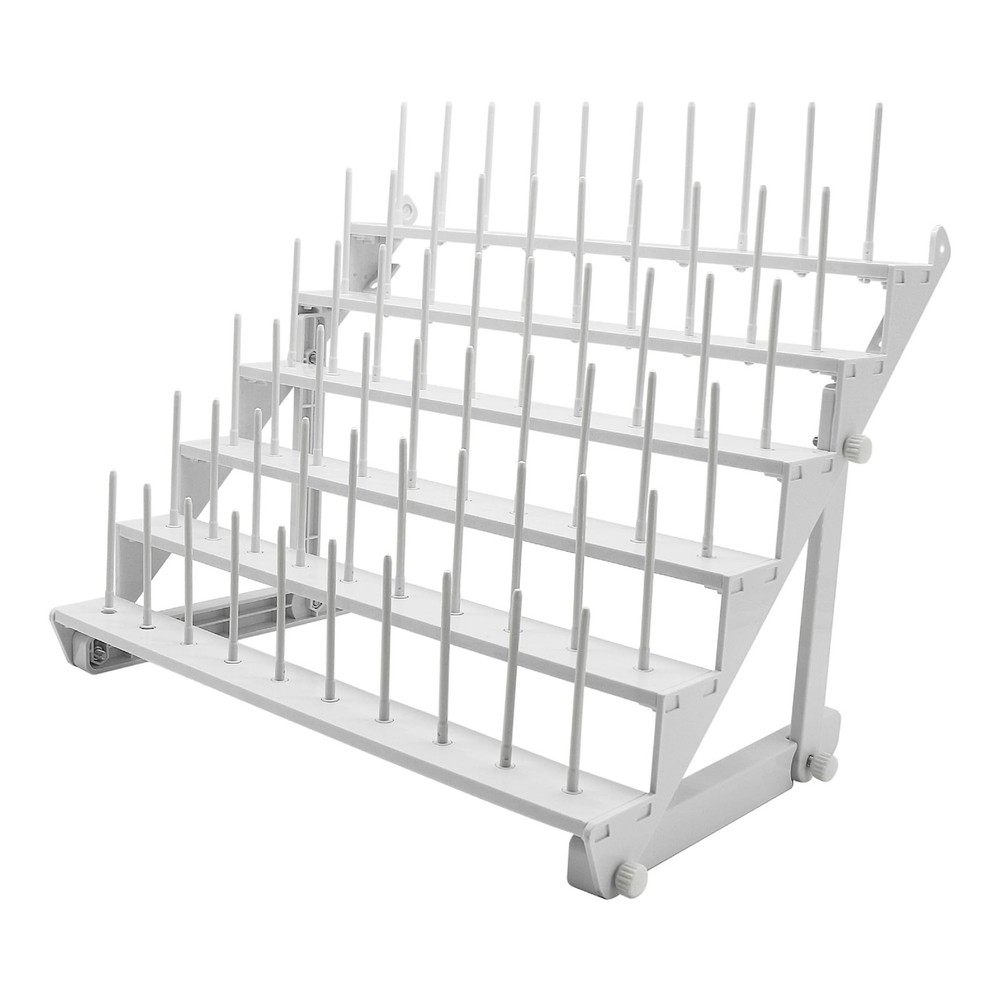 Thread Rack with 60 Spools Large Stand White Plastic Holder Storage STS-60D