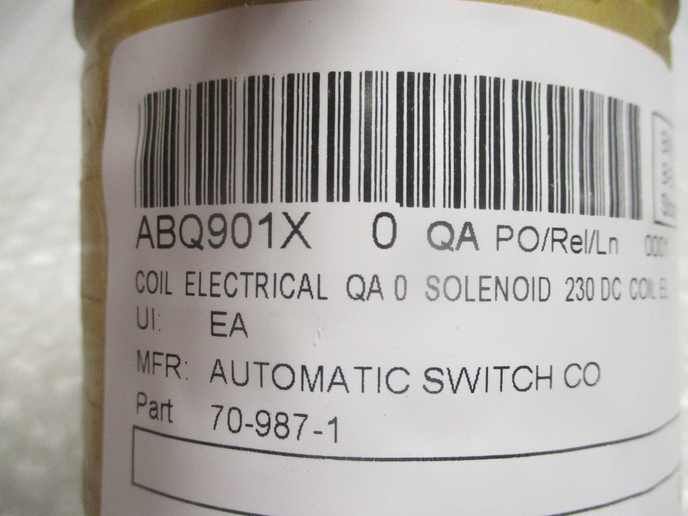 AUTOMATIC SWITCH 70-987-1 COIL (AS PICTURED) UMMP
