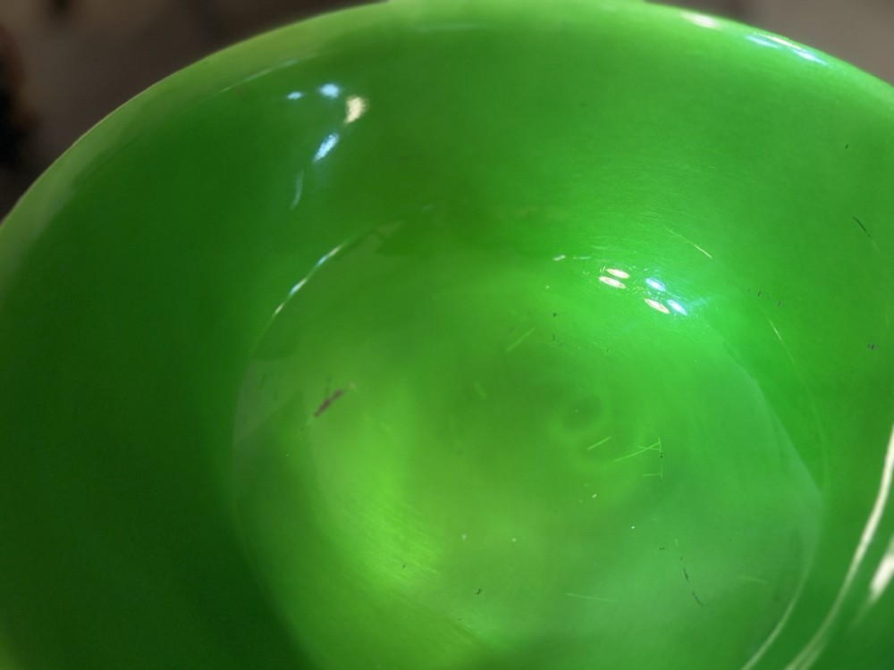 Reed & Barton 105 9” Silver Plate Enamel Green Bowl