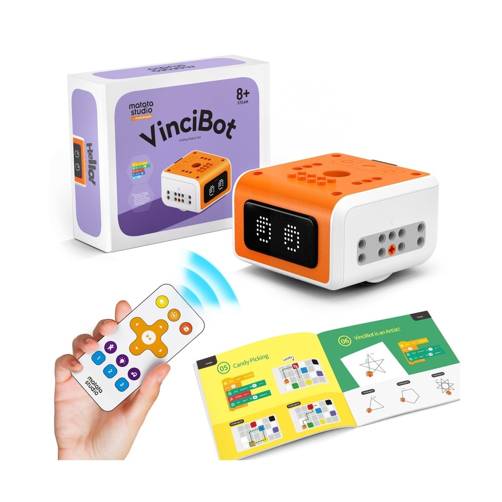 VinciBot Coding Robot for Kids 8-12, STEM Educational Toy, Scratch&Python Pro...