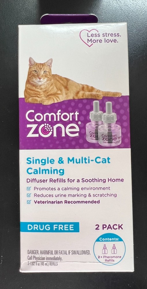 Comfort Zone Single & Mult-Cat Calming Diffuser Double Refill, 2 Count 4428