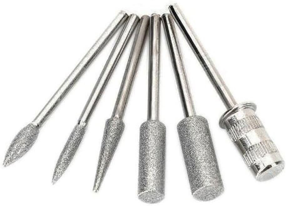 6pc Nail Drill Bits for Machine Replacement 3/32" Shank Size Acrylic Art