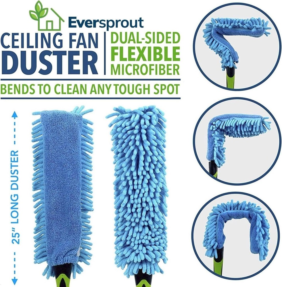 Duster 3-Pack | Hand-Packaged Cobweb Duster, Microfiber Feather Duster, Flexi...