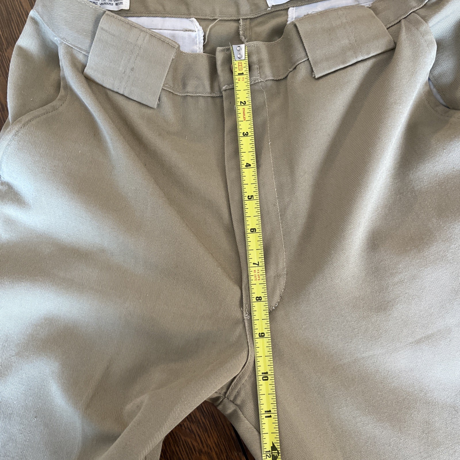 Vintage 70s Mens Bell Bottom Flare Pants Tan Cotton Waist 30 Inseam 31 Wright