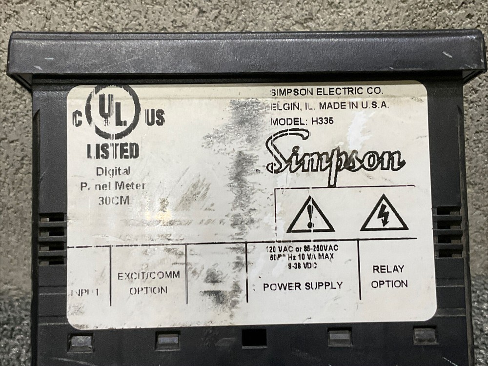 SIMPSON H335 DIGITAL PANEL METER 222