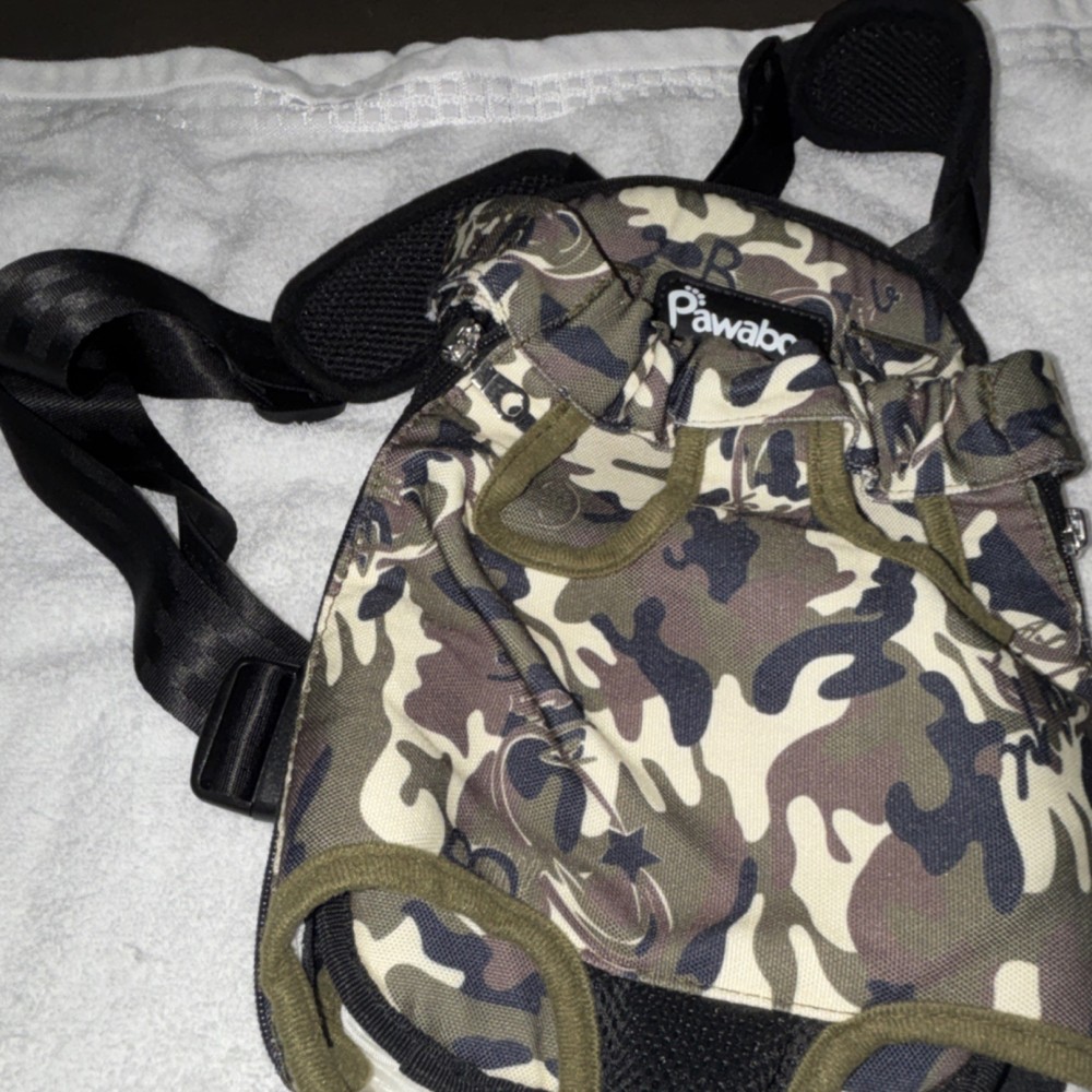 Pawaboo Small Camouflage Dog Backpack Carrier Polyester Mesh