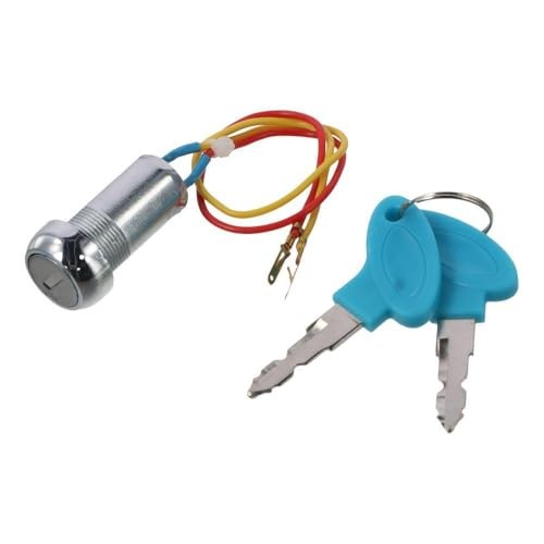 2Pcs 2 Wires Ignition Switch Key Starter Switch with 4 Keys On-Off,Ignition