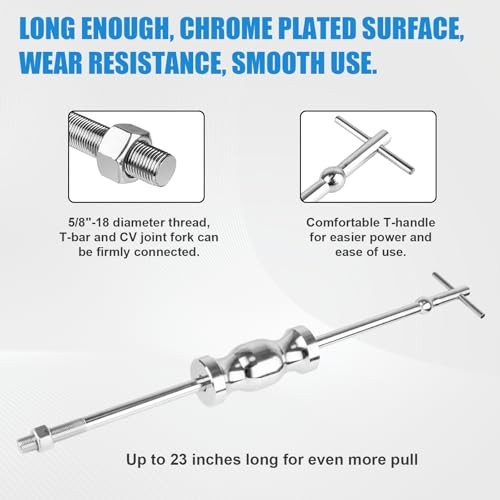 Inner CV Axle Puller Tool with 5/8"-18 Slide Hammer, Slide Hammer Puller Set