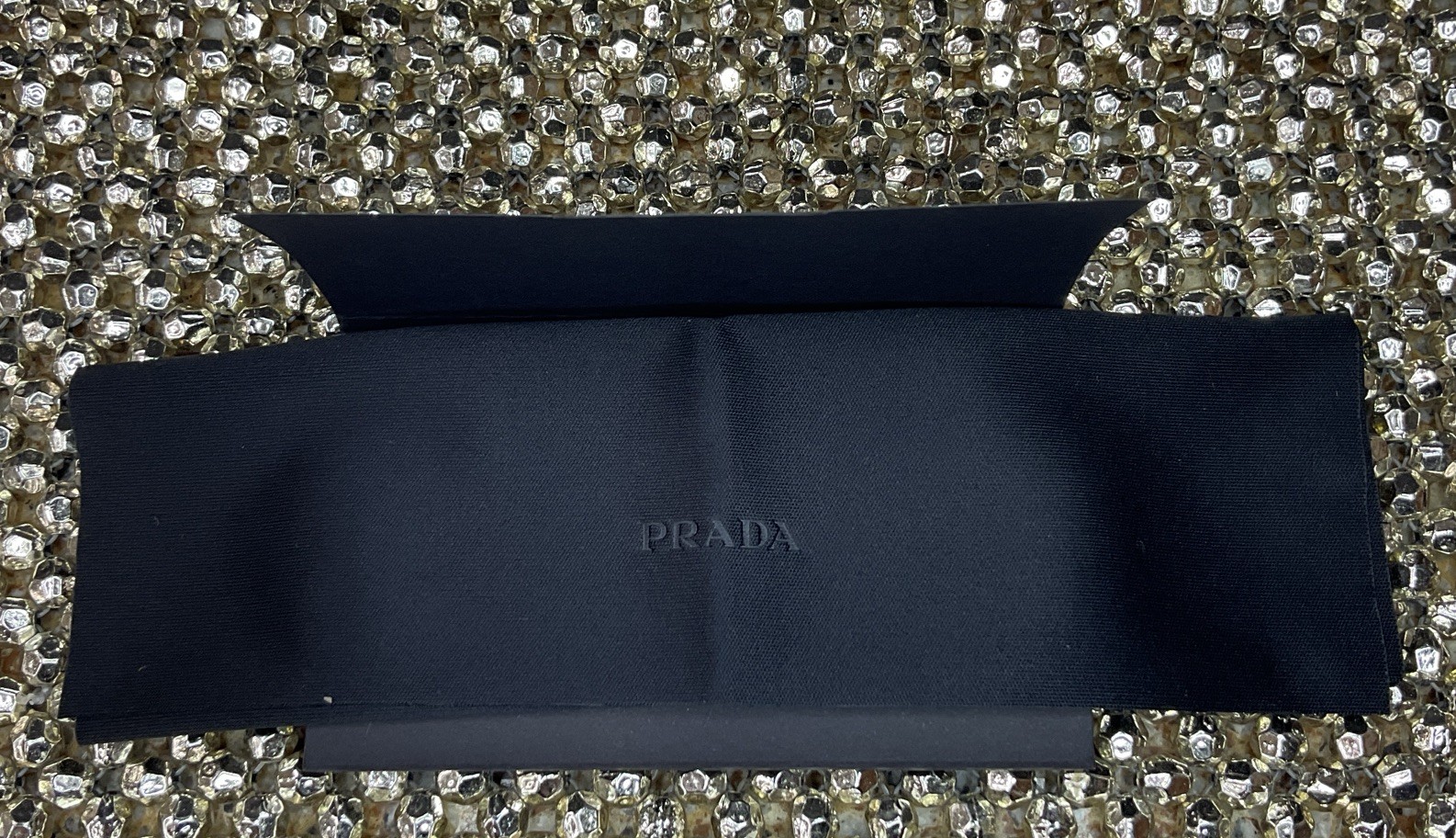 Prada Saffiano Hard Eyeglass Case Gift Box Cleaning Cloth/Black