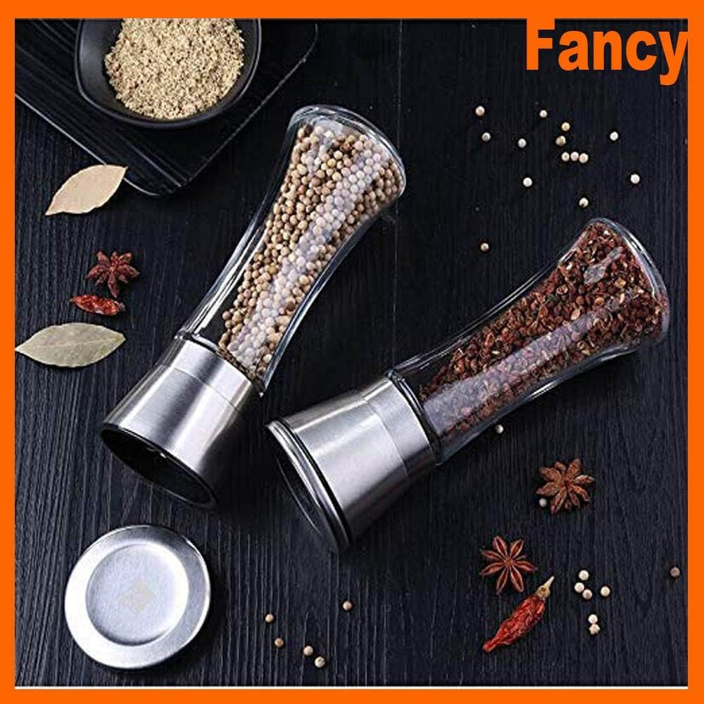 Salt and Pepper Grinder Tall Size - Black Pepper,Herb Shakers Mill Refillable Ma