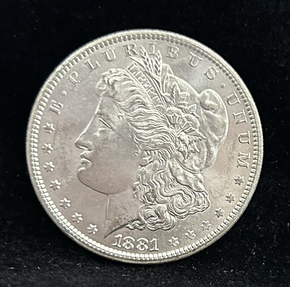 1881-S MORGAN SILVER DOLLAR, BU, Gorgeous Example