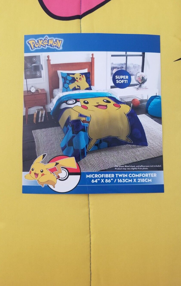 2 pc Pokemon Twin Comforter & Character Pillow Set NIP