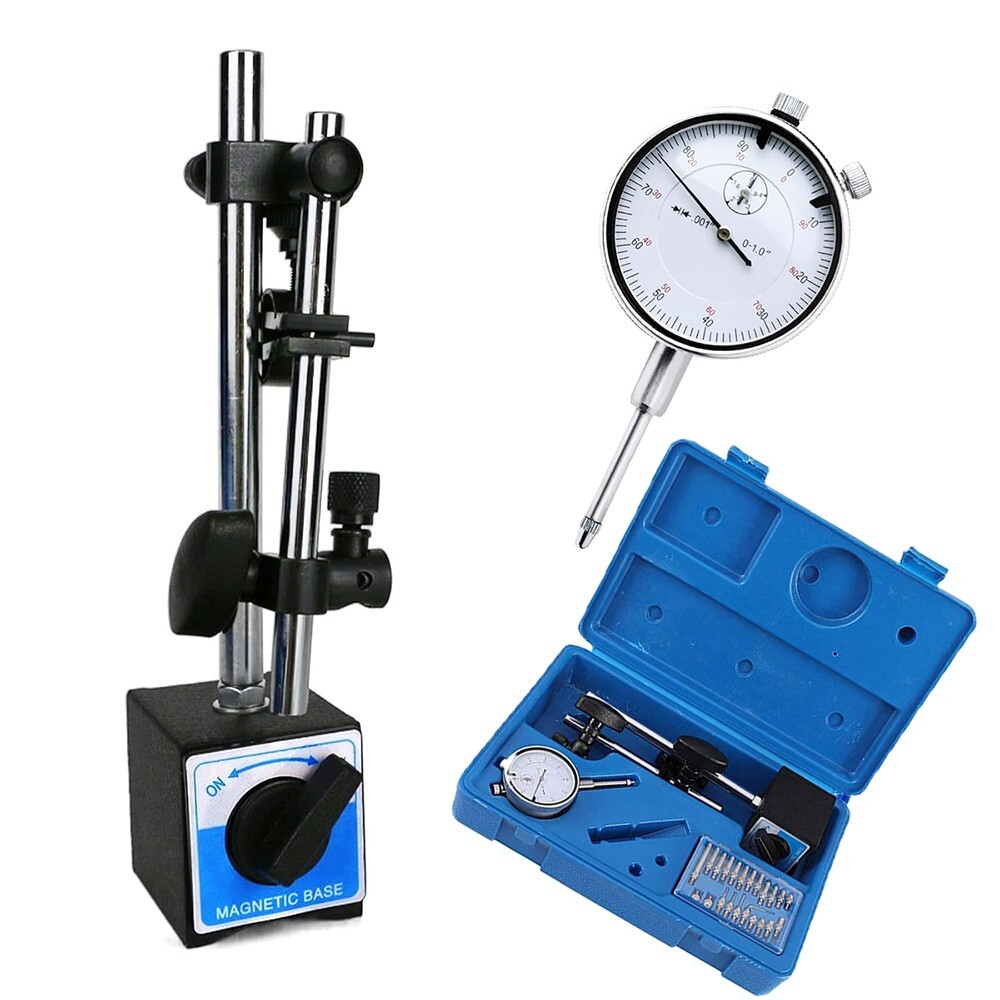 Dial Indicator with Magnetic Base 0.001"Precision Gauge Test Indicator Point Set