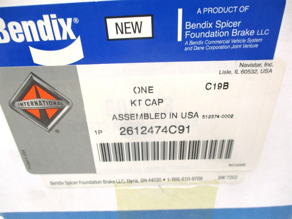 2612474C91 NEW INTERNATIONAL BENDIX ADJUSTER CAP KIT BENDIX 802643
