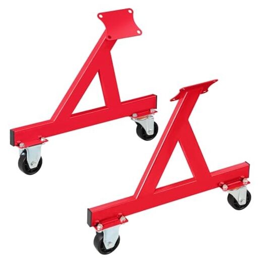 LS Engine Stand Cradle, Rolling Storage Stand for GM Chevy V8 LSx Engines, Red