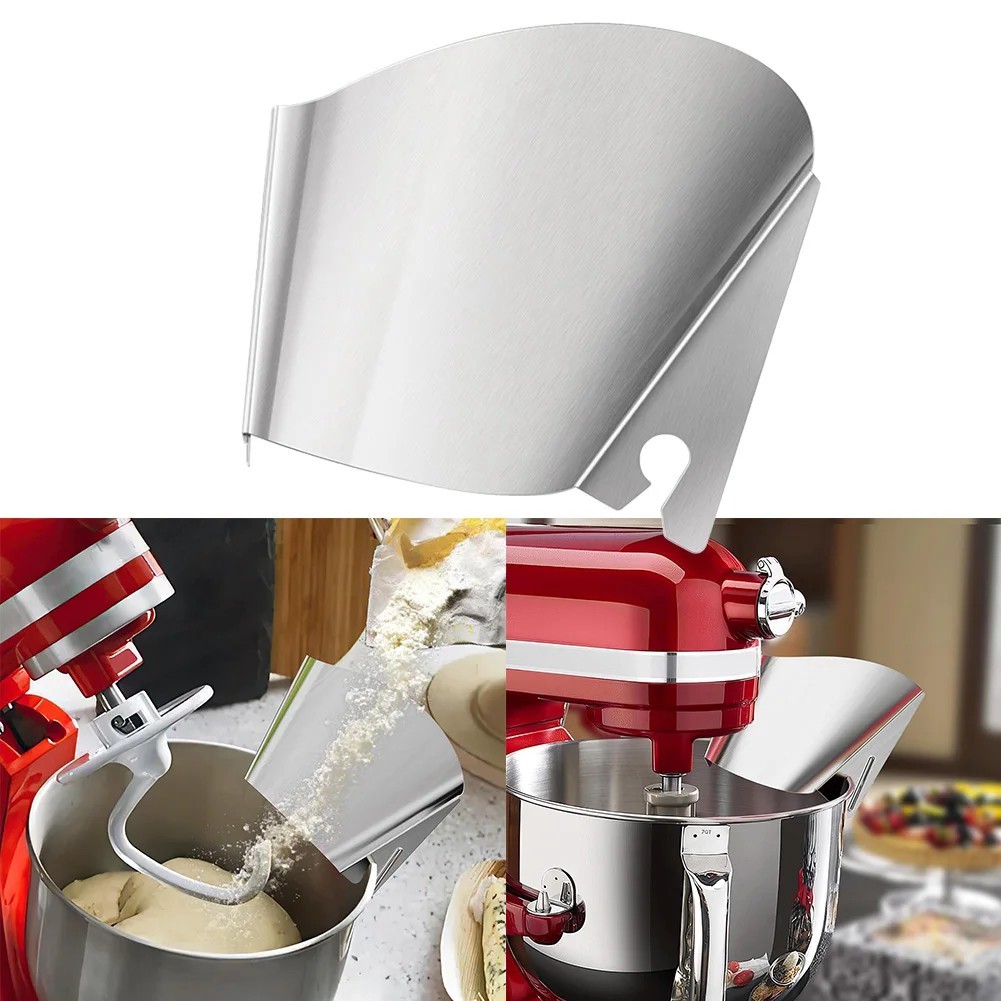 Stainless Steel Pour Shield for KitchenAid Mixer Splash Guard Pouring Chute