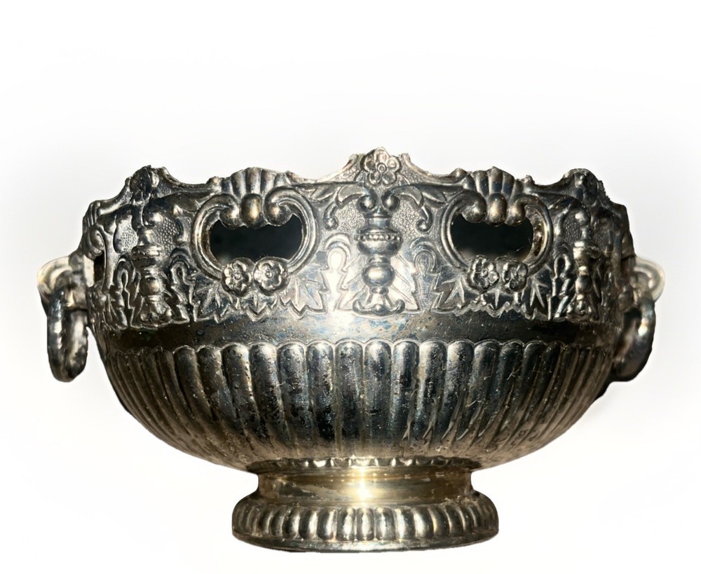FB Rogers Silver Plate Monteith Oblong Bowl Ring Handles