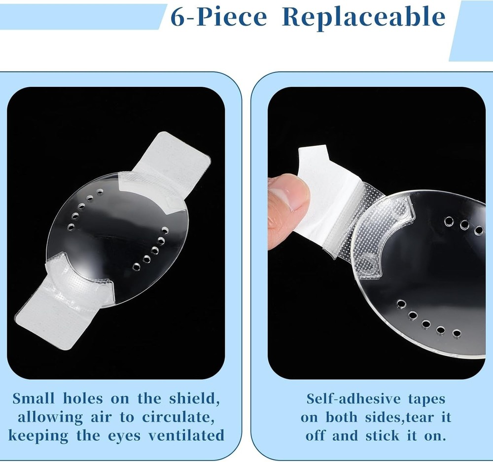 Eye Shield after Cataract Surgery 6Pcs Plastic Eye Patch Comfortable Clear Eyes