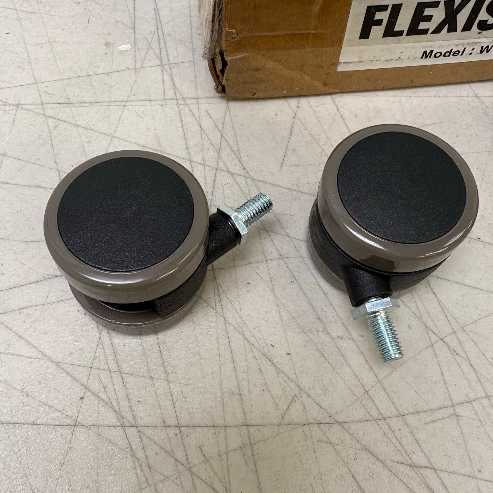 Flexispot Standing Desk Casters W1, Set of 4, Office Desk Wheels - Gray/Black