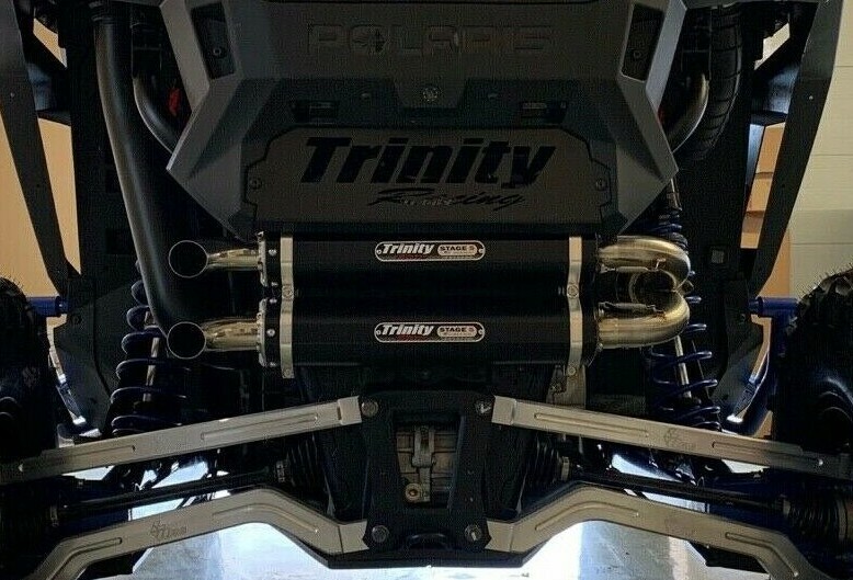 2020-2025 Polaris Rzr Pro XP Trinity Racing Stage 5 Dual Slip-On Exhaust Black