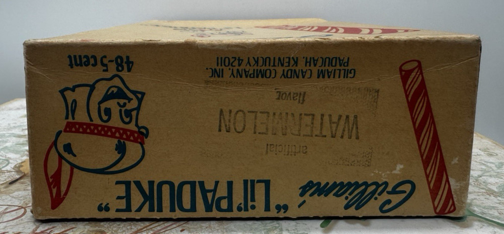 Vintage Gilliam’s “Lil’ PADUKE” Watermelon Candy Stick Box - Empty