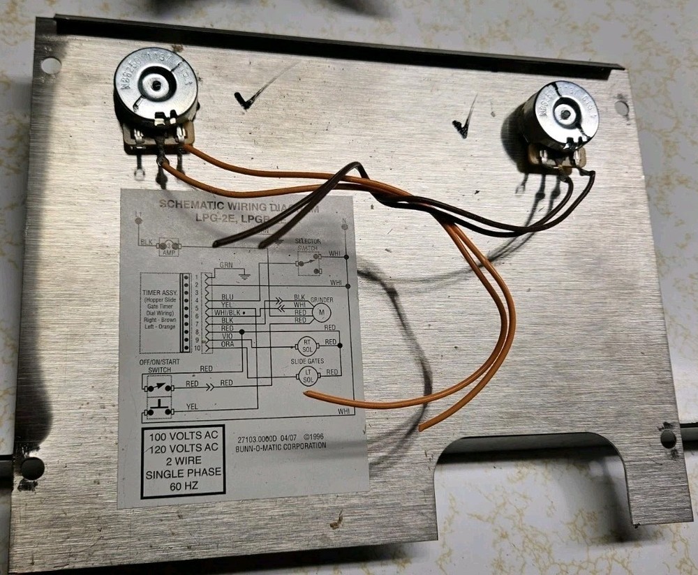 Bunn LPG-2E Timer Panel