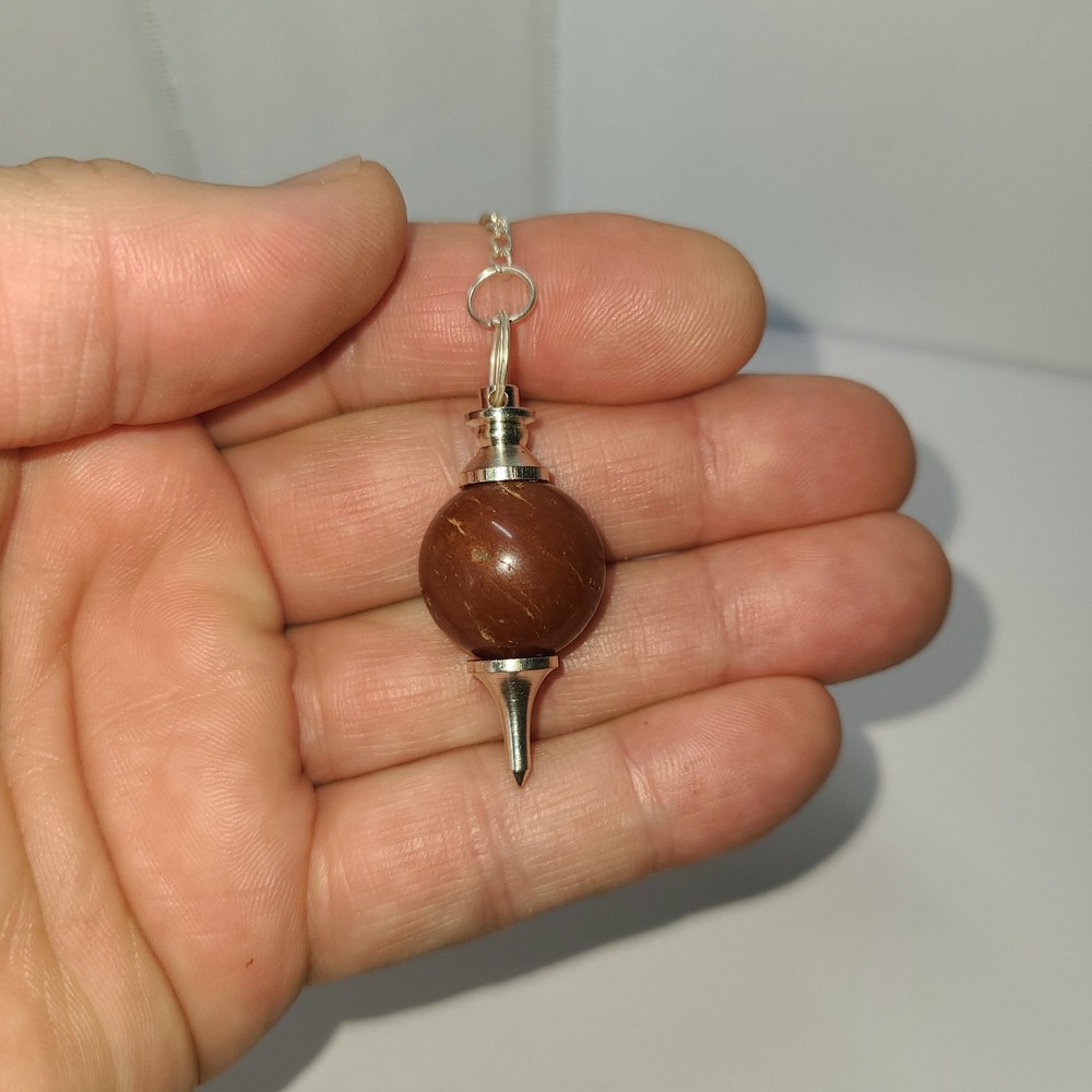 Red Jasper Sephoroton Ball Sphere Crystal Dowsing Pendulum Divination Tool