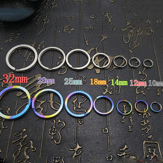 4pcs Titanium Alloy Keyring Hang Key Ring Split Ring Keychain Quickdraw EDC