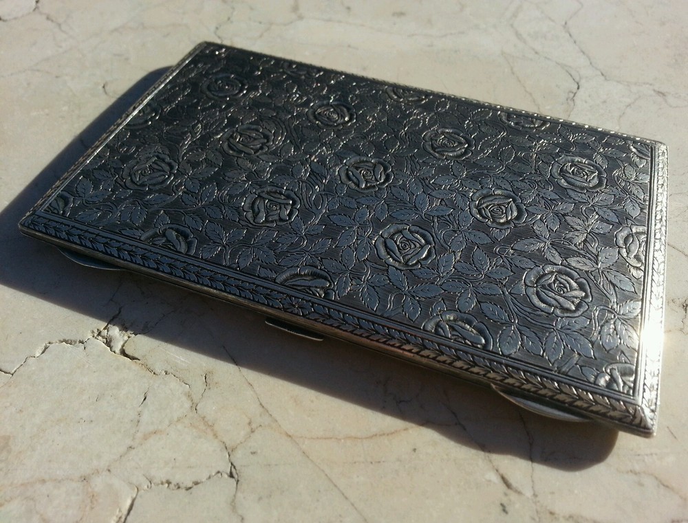 ANTIQUE SOLID SILVER, SUPERB ANTIQUE SILVER CIGARETTE CASE, CUSTOM COMMISSION