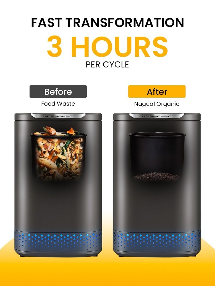 NAGUALEP NA2 Waste Kitchen Composter, Electric Compost...Open Box