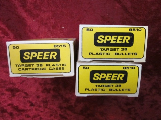 Vintage Speer Target 38 Cartridge Cases & Bullets (50 Cases & 100 Bullets)