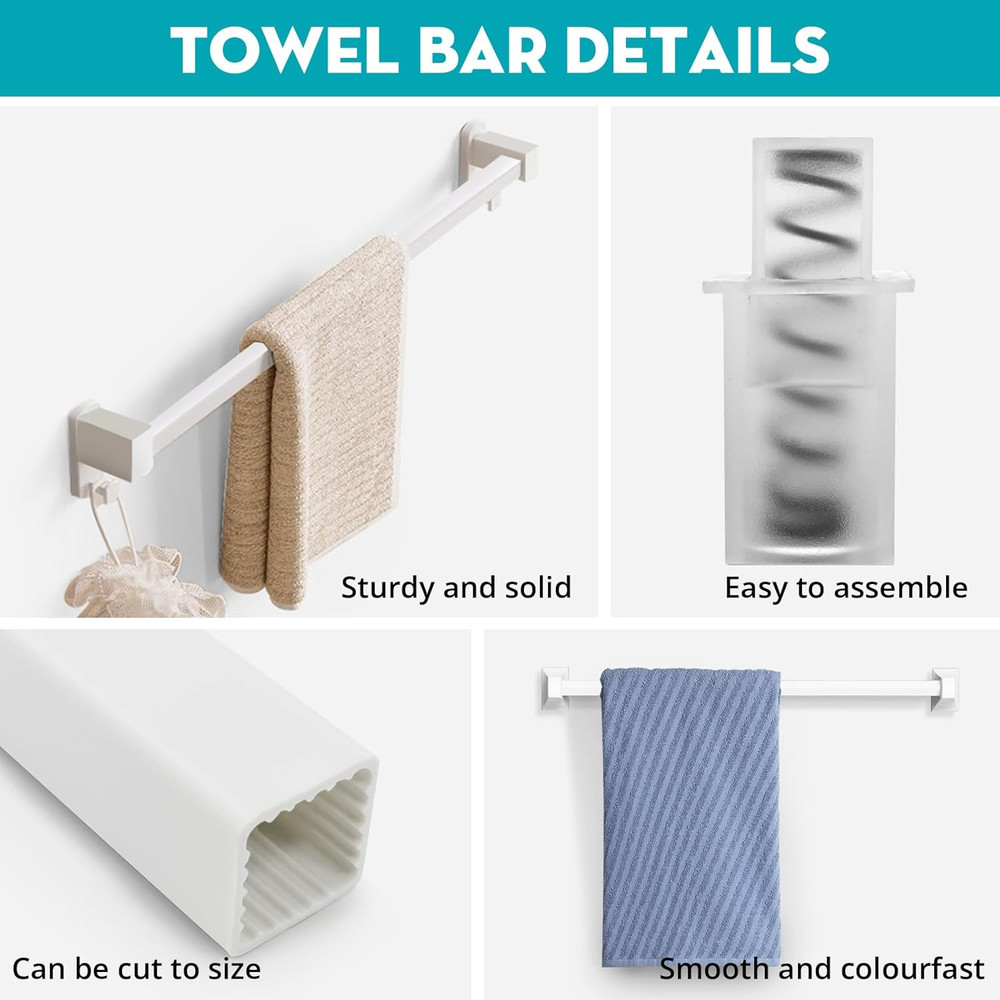 24" Adjustable Bathroom Towel Bar Replacement Rod for Ceramic Holder Spring Load