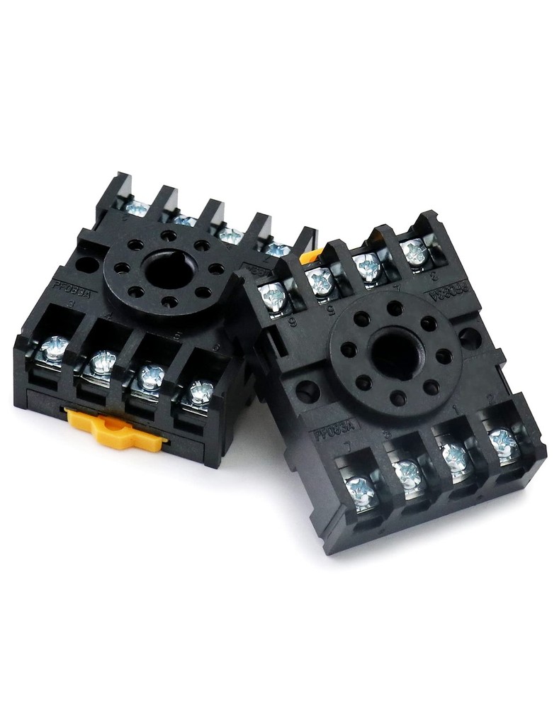 QWORK 8 Pins Relay Socket, 4 Pack 600 V 10 Amp Octal Socket with 4
