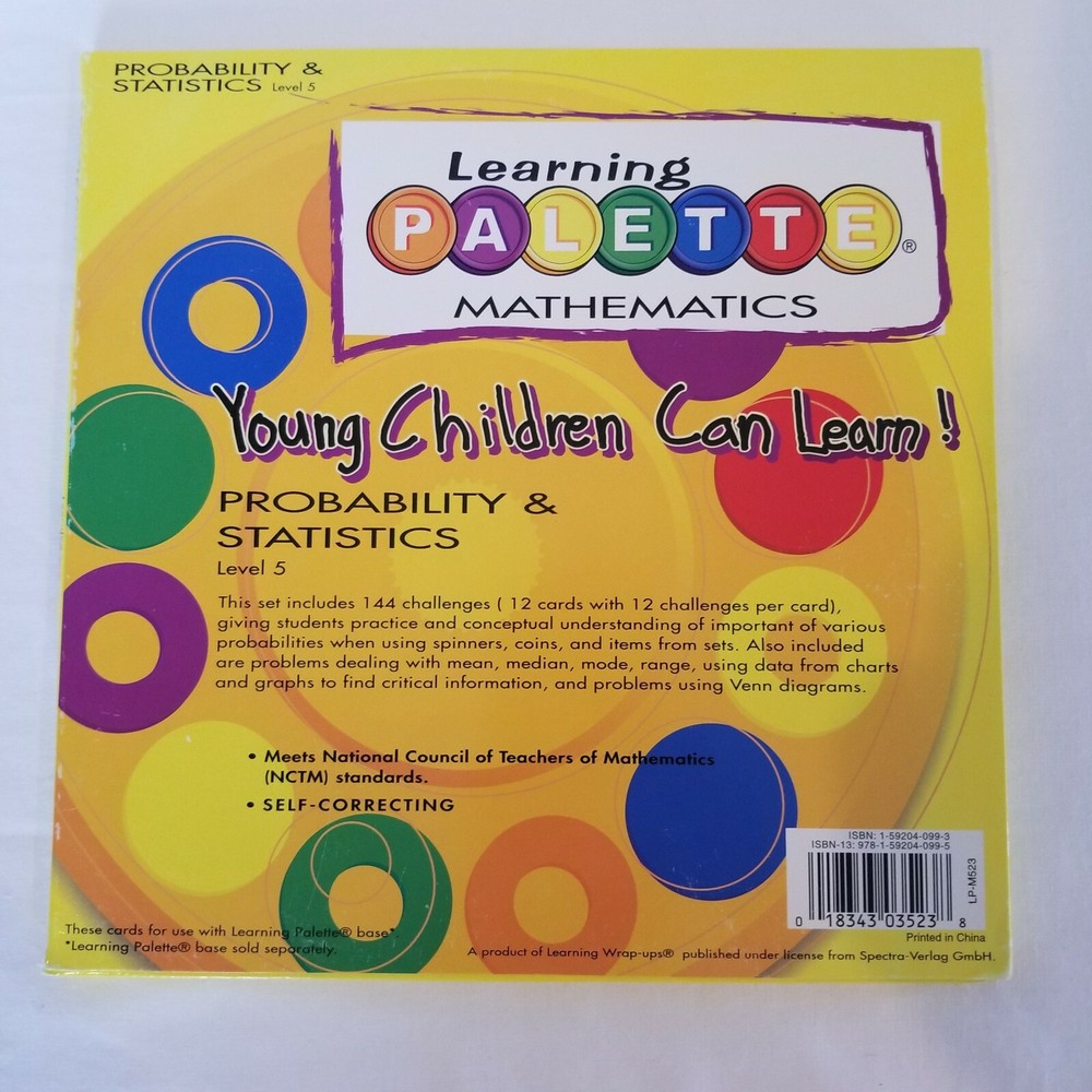 Learning Palette Probability and Statistics Math Cards Level 5 Fifth Grade
