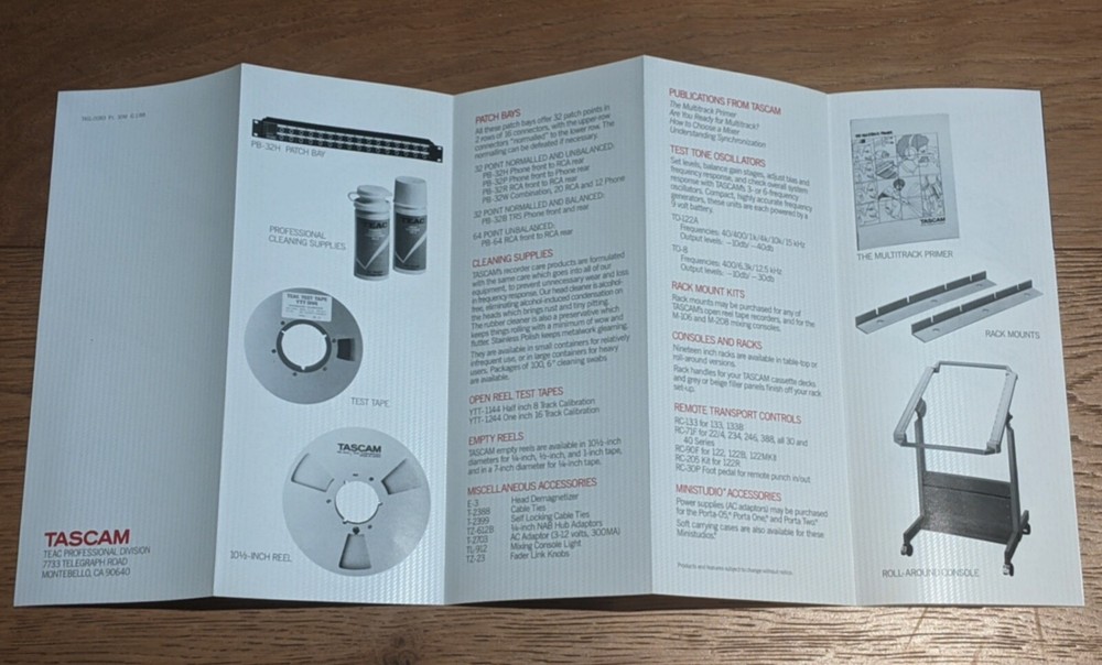 TASCAM Studio-Proven Audio Accessories Catalog