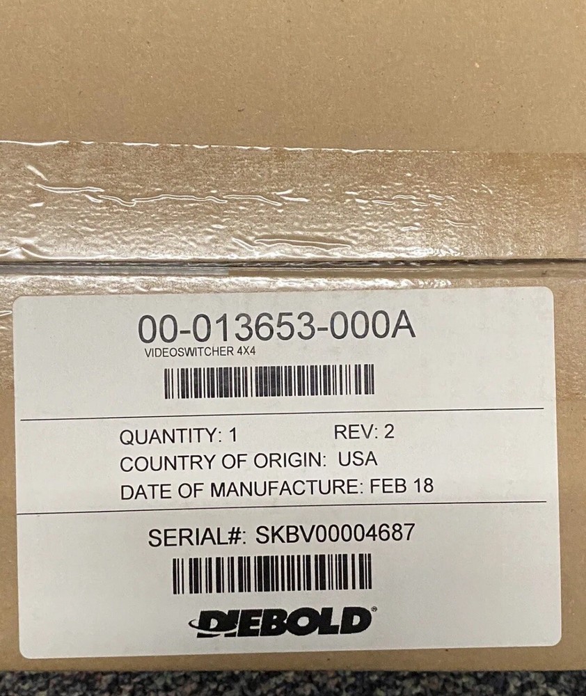 DIEBOLD Video Switcher Matrix 4x4 Vat Drive-up