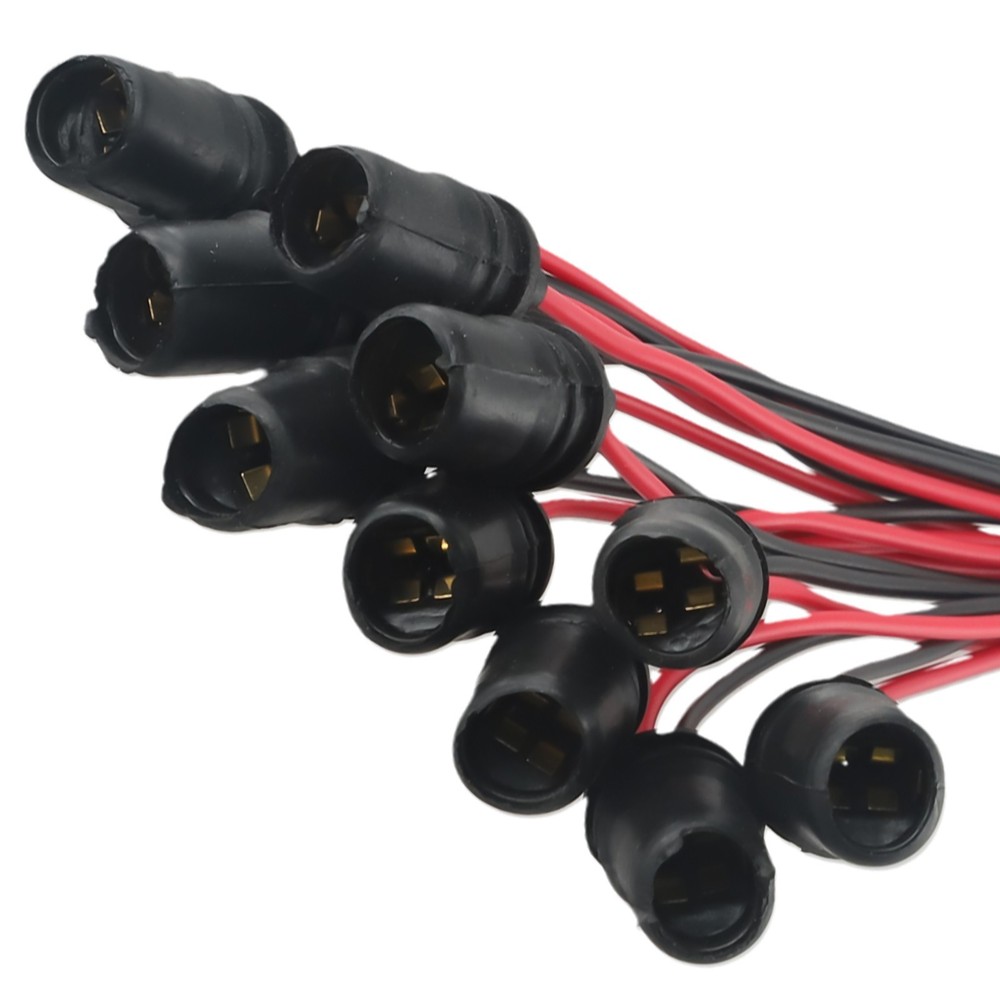 10pcs Black Rubber Car Auto Light Bulb Round Socket Lamp Holder Base Connector