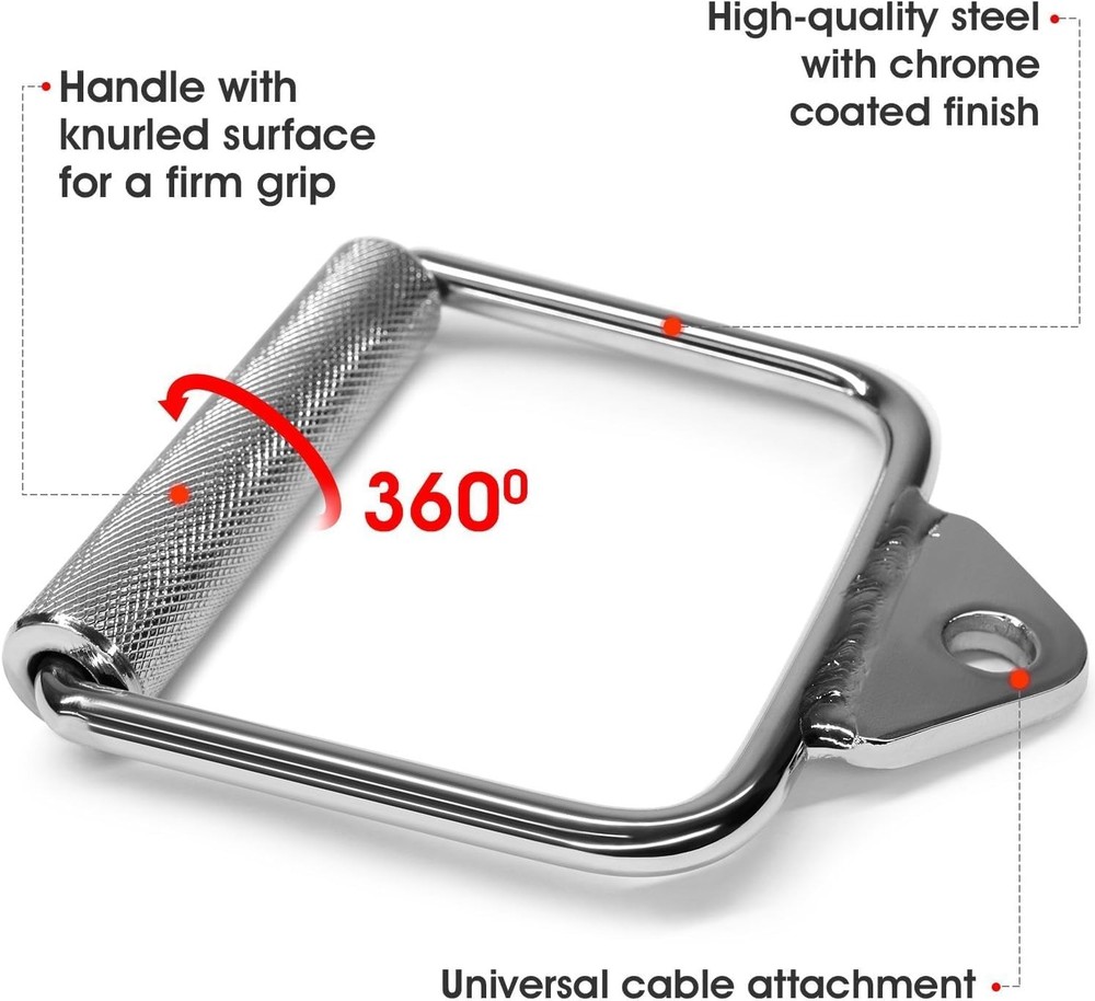 Yes4All Cable Machine Attachment, Double D Handle & Tricep Rope Cable Attachment