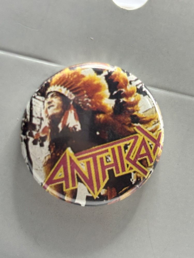 Vintage Anthrax Button Pin 1980s