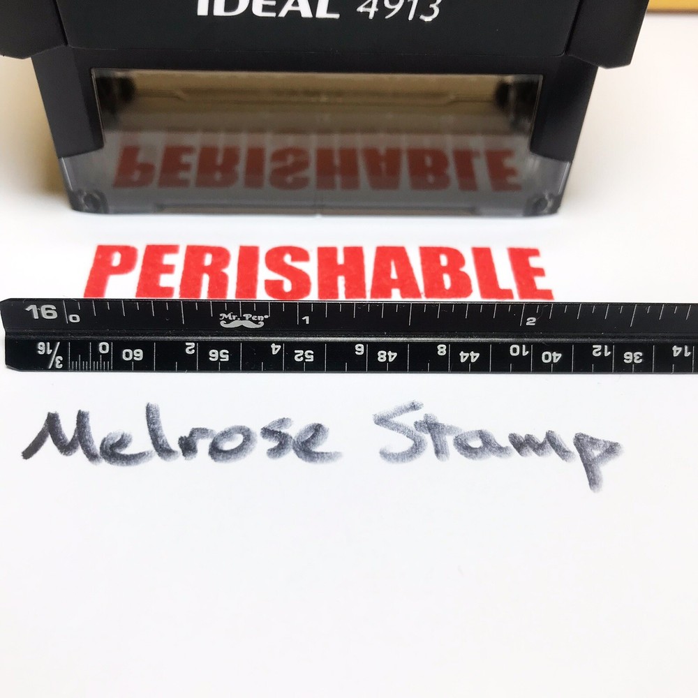 Perishable Rubber Stamp Red Ink Self Inking Ideal 4913