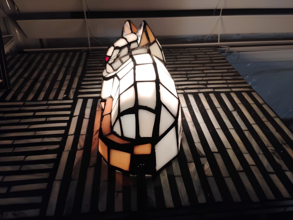 Stained Glass 9"Resting Cat